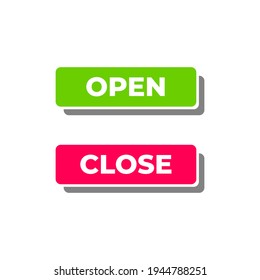 Open Close Web Buttons Design Vector