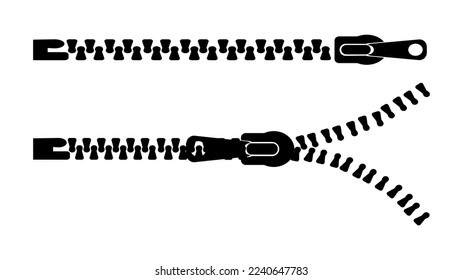 open and close the zipper. vector illustration
