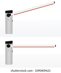 Open and closed barrier. vector illustration
