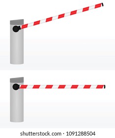 Open and closed barrier. vector illustration
