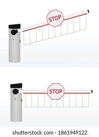 Open and closed barrier. vector illustration