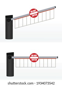 Open and closed barrier. vector illustration