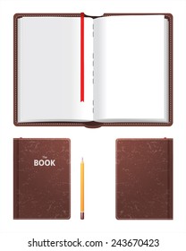 Libro abierto y cerrado sobre fondo blanco
