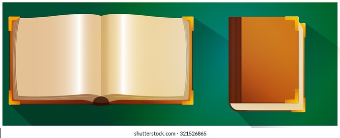 Open And Closed Book Set With Blank Pages