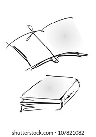 open and closed book slightly colored