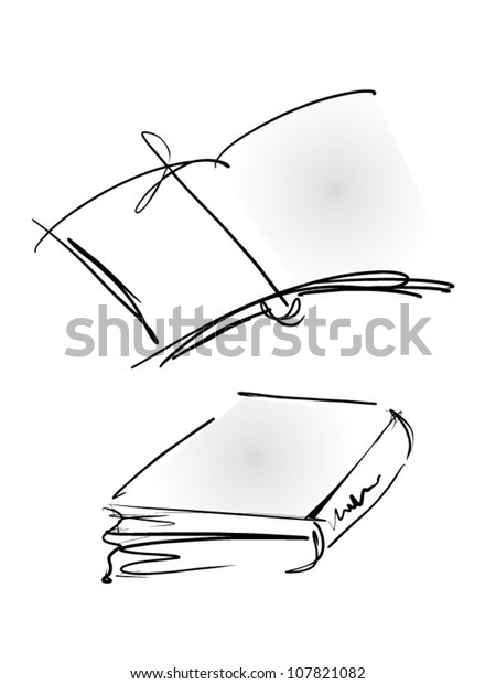 Open Closed Book Slightly Colored Stock Vector Royalty Free