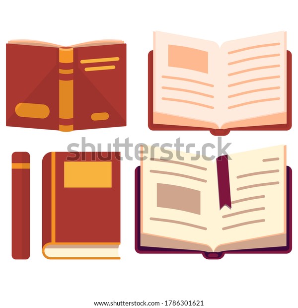 Open Closed Book Sticker Set On Stock Vector (Royalty Free) 1786301621 ...