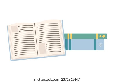 Open and closed book vector illustration on white