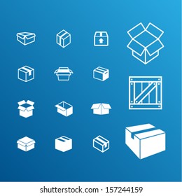 Open and closed box icons