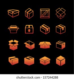 Open and closed box icons
