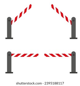 Barreras de coches abiertas y cerradas. Ilustración vectorial. EPS 10.