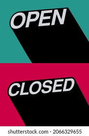 Open Closed Door Sign Two One Stock Vector (Royalty Free) 2066329655 ...