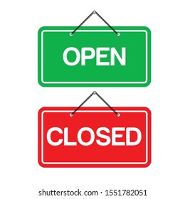 Open closed door sign , vector illustration.