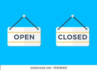 Open closed door sign , vector illustration, EPS10 