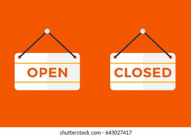 Open closed door sign , vector illustration, EPS10 
