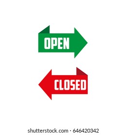 Open closed door sign , vector illustration, 