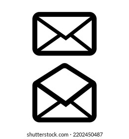 Icono de abrir y cerrar el correo electrónico. Mensaje de contactos enviar carta aislada