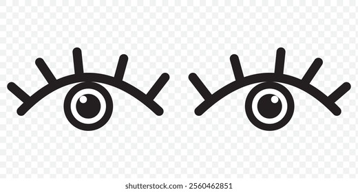 Open and closed eye icon. Vector illustration. eps 10.