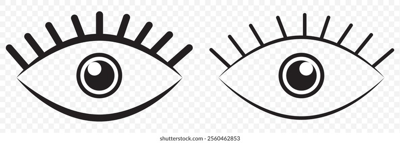 Open and closed eye icon. Vector illustration. eps 10.