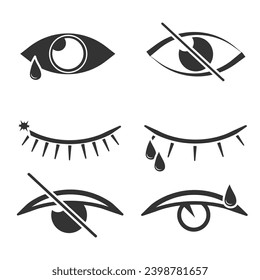 Imágenes de ojos abiertos y cerrados, formas oculares durmientes con pestañas, supervisión vectorial y signos de búsqueda. Símbolo de visión. Colección simple de ojos. Conjunto de iconos lineales de vista y vector de ojos. Icono de visualización