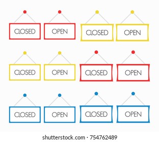 Open and Closed icons vector illustration