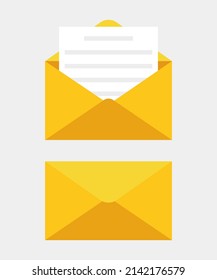 Open and closed letter. Mail icons. Vector.