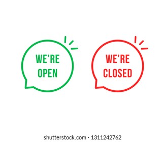 open and closed linear bubbles. lineart flat style trend modern logotype graphic art design isoalted on white. concept of group of retail messages