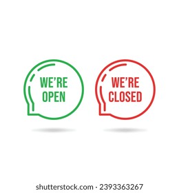 burbujas lineales abiertas y cerradas. lineart de estilo plano tendencia moderna de diseño de arte gráfico logotipo se alza sobre blanco. concepto de grupo de mensajes minoristas