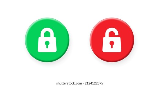 Open and closed lock icon illustration