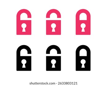 open and closed lock symbol icon design vector isolated on transparent background