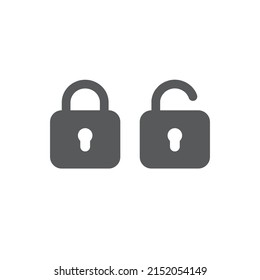 Open and closed locks icon. Symbol of access and password