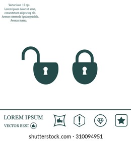 Open and closed locks vector icon