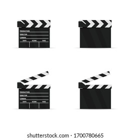 Open and closed movie flap set illustration on white