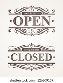 Open and Closed - ornate retro signs