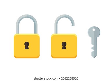 open and closed padlock vector