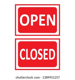 Open Closed Red Tag Signs.