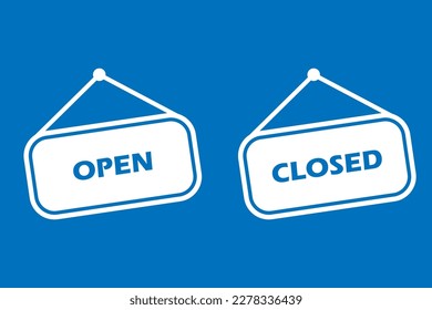 Open and closed shop sign. Vector