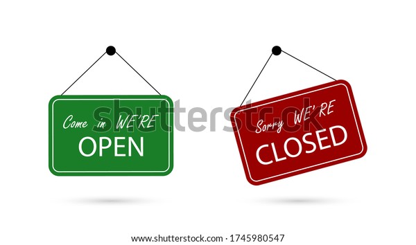 Open Closed Sign Board Isolated Vector: เวกเตอร์สต็อก (ปลอดค่าลิขสิทธิ์ ...