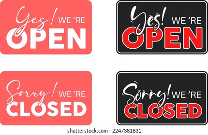 Open and closed sign board. Suitable for your store sign