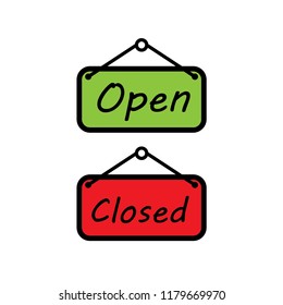 open closed sign icon vector template