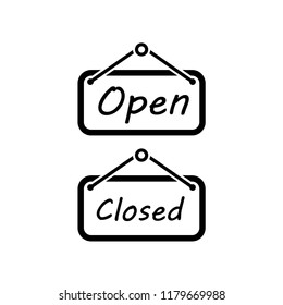 open closed sign icon vector template