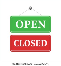 Open and Closed Sign isolated