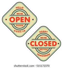 Open and Closed sign isolated in white background
