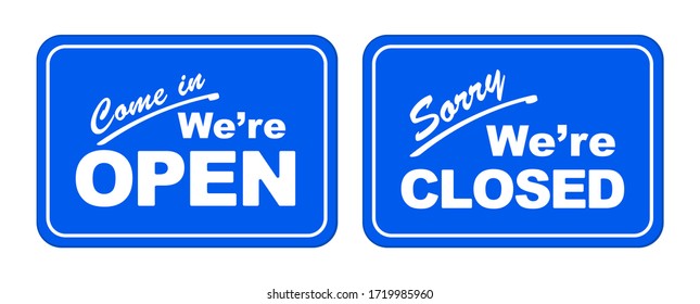 open closed sign on white background