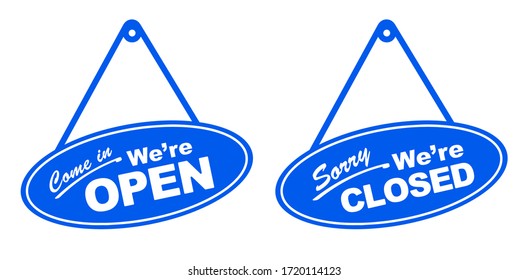 open closed sign on white background