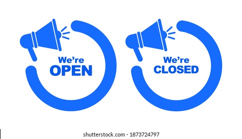 open closed sign on white background