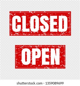 Open And Closed Sign Transparent Background, Vector Illustration
