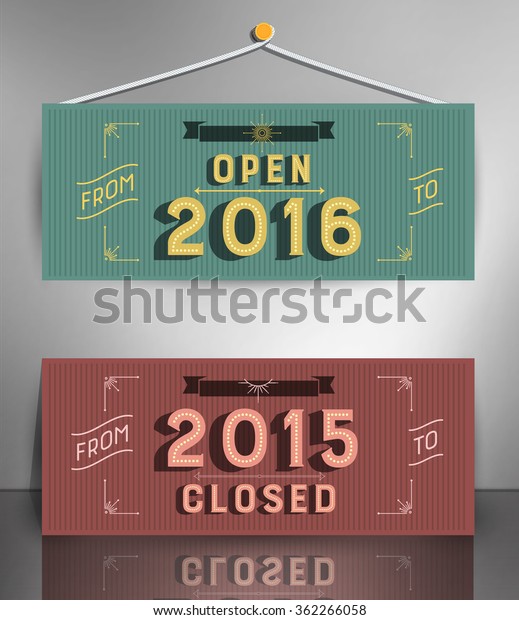 Open Closed Sign Open Closed Typography Stock Vector (Royalty Free ...