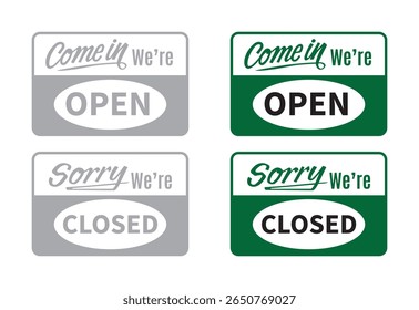 Open and Closed sign vector