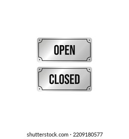 Open and closed sign vector graphics